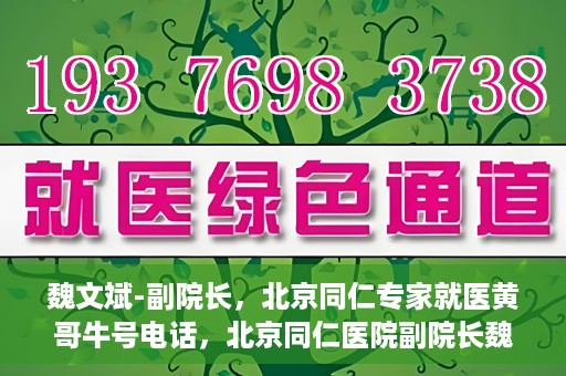 魏文斌-副院长，北京同仁专家就医黄哥牛号电话，北京同仁医院副院长魏文斌，黄哥牛号电话背后的就医专家力量
