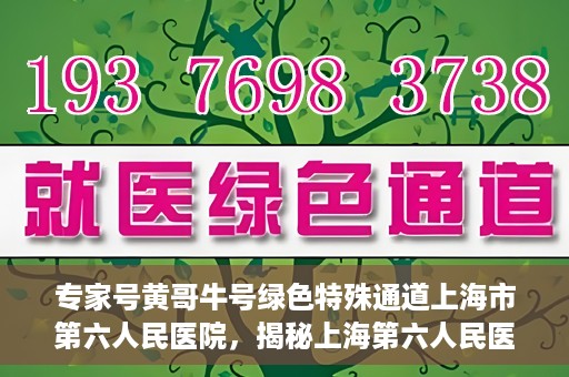 专家号黄哥牛号绿色特殊通道上海市第六人民医院，揭秘上海第六人民医院专家号黄哥牛号绿色特殊通道内幕