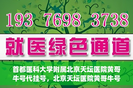 首都医科大学附属北京天坛医院黄哥牛号代挂号，北京天坛医院黄哥牛号代挂号攻略揭秘