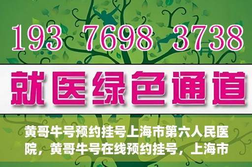 黄哥牛号预约挂号上海市第六人民医院，黄哥牛号在线预约挂号，上海市第六人民医院就医新选择