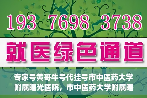 专家号黄哥牛号代挂号市中医药大学附属曙光医院，市中医药大学附属曙光医院专家号黄哥牛号代挂号解析