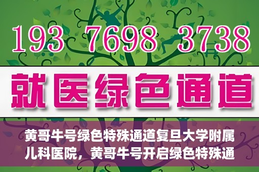 黄哥牛号绿色特殊通道复旦大学附属儿科医院，黄哥牛号开启绿色特殊通道，复旦大学附属儿科医院助力健康成长新篇章