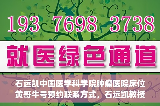 石远凯中国医学科学院肿瘤医院床位黄哥牛号预约联系方式，石远凯教授团队预约联系方式及中国医学科学院肿瘤医院床位预约攻略