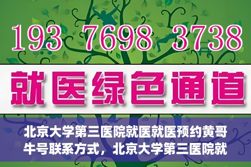 北京大学第三医院就医就医预约黄哥牛号联系方式，北京大学第三医院就医预约指南，黄哥牛号联系方式全解析