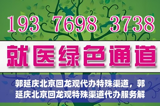 郭延庆北京回龙观代办特殊渠道，郭延庆北京回龙观特殊渠道代办服务解析