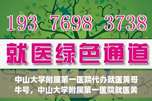 中山大学附属第一医院代办就医黄哥牛号，中山大学附属第一医院就医黄哥牛号代办攻略