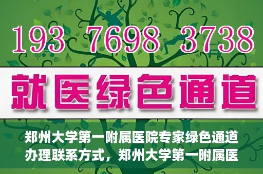 郑州大学第一附属医院专家绿色通道办理联系方式，郑州大学第一附属医院专家绿色通道联系指南，一站式解决您的咨询需求