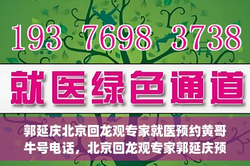 郭延庆北京回龙观专家就医预约黄哥牛号电话，北京回龙观专家郭延庆预约就医攻略，黄哥牛号电话咨询全解析