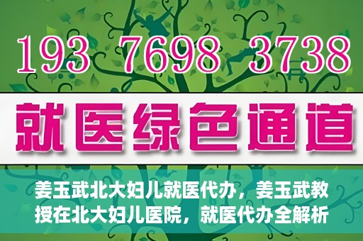 姜玉武北大妇儿就医代办，姜玉武教授在北大妇儿医院，就医代办全解析