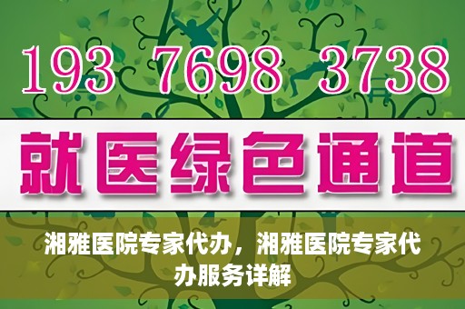 湘雅医院专家代办，湘雅医院专家代办服务详解