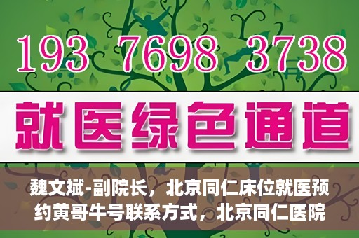 魏文斌-副院长，北京同仁床位就医预约黄哥牛号联系方式，北京同仁医院副院长魏文斌，预约就医床位联系方式及黄哥牛号解析