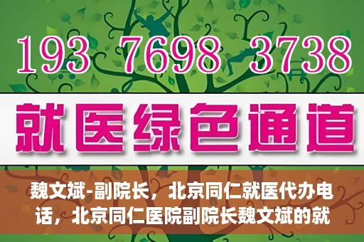 魏文斌-副院长，北京同仁就医代办电话，北京同仁医院副院长魏文斌的就医代办电话服务详解