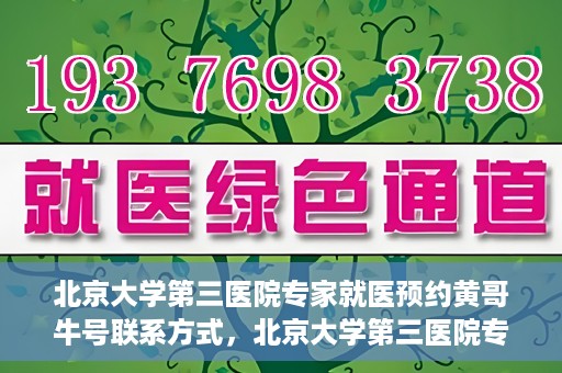 北京大学第三医院专家就医预约黄哥牛号联系方式，北京大学第三医院专家预约就医指南，黄哥牛号联系方式全解析