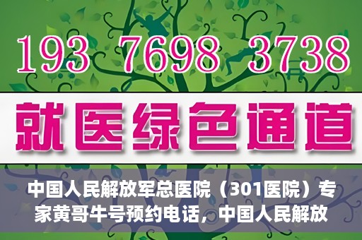 中国人民解放军总医院（301医院）专家黄哥牛号预约电话，中国人民解放军总医院（301医院）黄哥牛专家预约电话详解