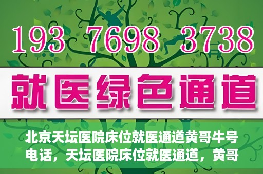 北京天坛医院床位就医通道黄哥牛号电话，天坛医院床位就医通道，黄哥牛号电话背后的就医故事与体验