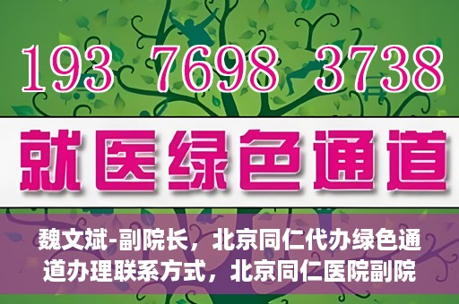 魏文斌-副院长，北京同仁代办绿色通道办理联系方式，北京同仁医院副院长魏文斌，绿色通道办理联系攻略及代办联系方式揭秘