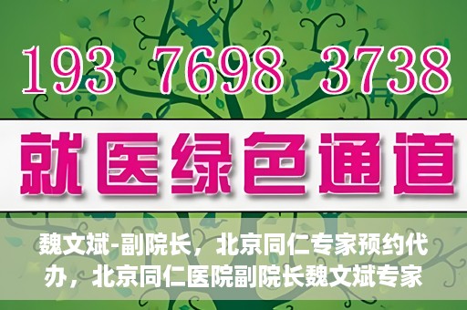 魏文斌-副院长，北京同仁专家预约代办，北京同仁医院副院长魏文斌专家预约代办服务解析