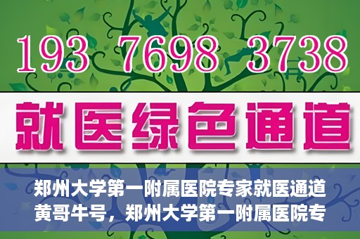 郑州大学第一附属医院专家就医通道黄哥牛号，郑州大学第一附属医院专家就医通道，黄哥牛号引领就医新风尚