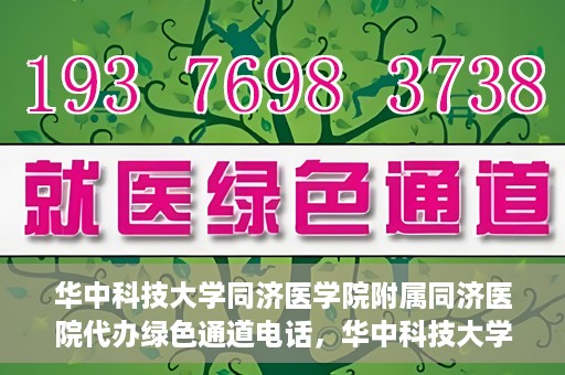 华中科技大学同济医学院附属同济医院代办绿色通道电话，华中科技大学同济医院绿色通道电话代办服务，便捷就医新通道解读