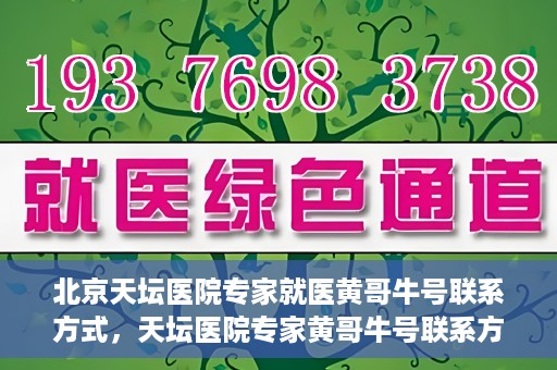 北京天坛医院专家就医黄哥牛号联系方式，天坛医院专家黄哥牛号联系方式揭秘，权威医疗资源的深度解读