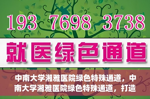 中南大学湘雅医院绿色特殊通道，中南大学湘雅医院绿色特殊通道，打造医疗服务的绿色通道新篇章