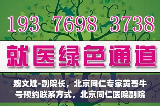 魏文斌-副院长，北京同仁专家黄哥牛号预约联系方式，北京同仁医院副院长魏文斌，专家黄哥牛号预约联系方式揭秘