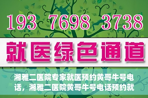 湘雅二医院专家就医预约黄哥牛号电话，湘雅二医院黄哥牛号电话预约就医攻略，专家预约指南