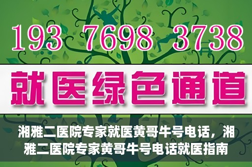 湘雅二医院专家就医黄哥牛号电话，湘雅二医院专家黄哥牛号电话就医指南，专业团队为您的健康保驾护航