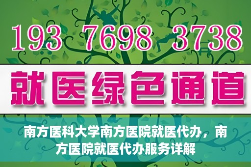南方医科大学南方医院就医代办，南方医院就医代办服务详解