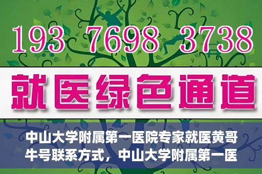 中山大学附属第一医院专家就医黄哥牛号联系方式，中山大学附属第一医院专家黄哥牛号联系方式及就医指南