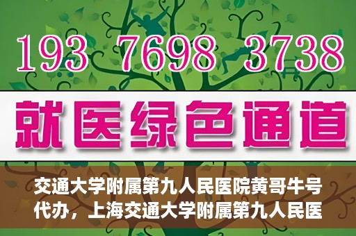 交通大学附属第九人民医院黄哥牛号代办，上海交通大学附属第九人民医院黄哥牛号预约代办服务解析