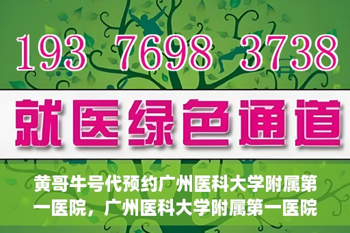 黄哥牛号代预约广州医科大学附属第一医院，广州医科大学附属第一医院黄哥牛号预约启动