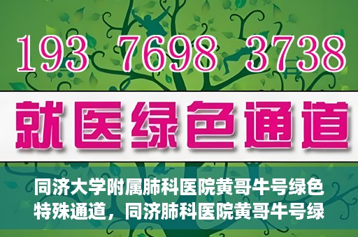 同济大学附属肺科医院黄哥牛号绿色特殊通道，同济肺科医院黄哥牛号绿色特殊通道揭秘