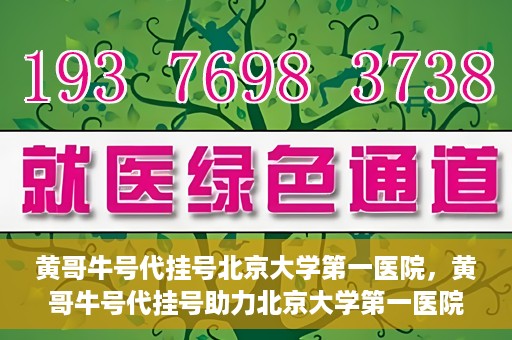 黄哥牛号代挂号北京大学第一医院，黄哥牛号代挂号助力北京大学第一医院就医便捷化