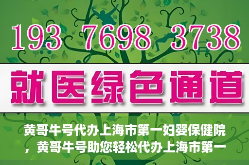 黄哥牛号代办上海市第一妇婴保健院，黄哥牛号助您轻松代办上海市第一妇婴保健院的业务手续