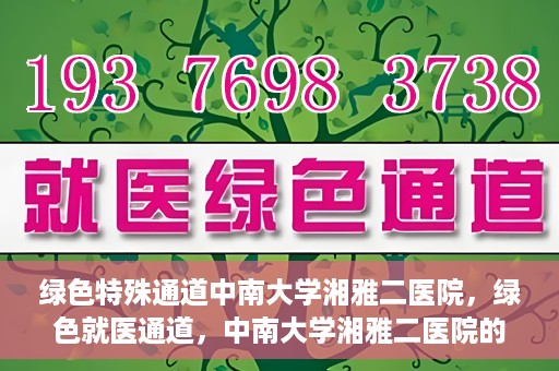 绿色特殊通道中南大学湘雅二医院，绿色就医通道，中南大学湘雅二医院的独特实践