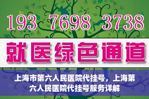 上海市第六人民医院代挂号，上海第六人民医院代挂号服务详解