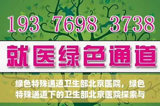 绿色特殊通道卫生部北京医院，绿色特殊通道下的卫生部北京医院探索与实践