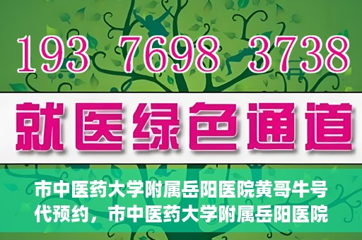 市中医药大学附属岳阳医院黄哥牛号代预约，市中医药大学附属岳阳医院黄哥牛号预约服务启动