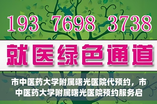 市中医药大学附属曙光医院代预约，市中医药大学附属曙光医院预约服务启动，便捷就医新体验