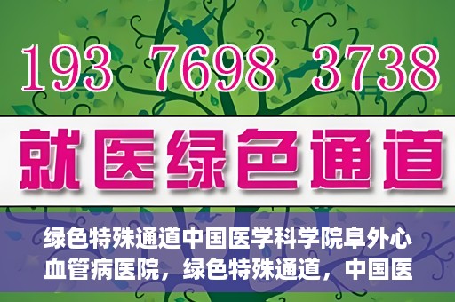 绿色特殊通道中国医学科学院阜外心血管病医院，绿色特殊通道，中国医学科学院阜外心血管病医院的探索与实践