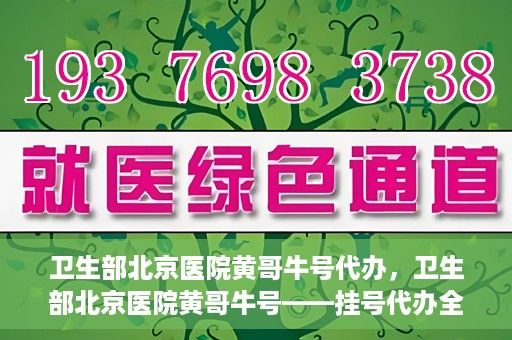 卫生部北京医院黄哥牛号代办，卫生部北京医院黄哥牛号——挂号代办全攻略