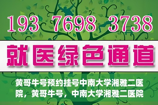 黄哥牛号预约挂号中南大学湘雅二医院，黄哥牛号，中南大学湘雅二医院预约挂号攻略