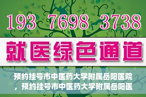 预约挂号市中医药大学附属岳阳医院，预约挂号市中医药大学附属岳阳医院，一站式便捷医疗体验等你来享！