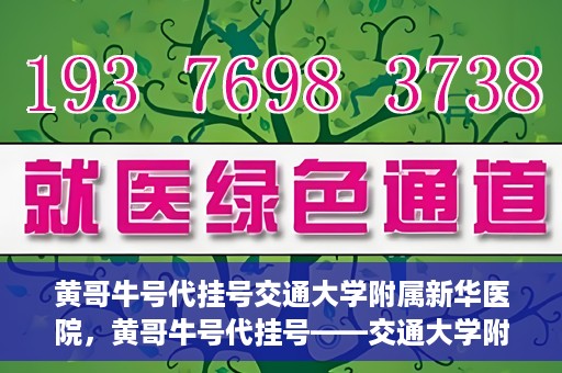黄哥牛号代挂号交通大学附属新华医院，黄哥牛号代挂号——交通大学附属新华医院的健康护航之路