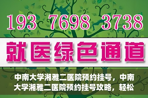 中南大学湘雅二医院预约挂号，中南大学湘雅二医院预约挂号攻略，轻松挂号，便捷就医