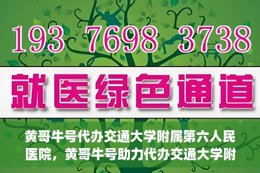 黄哥牛号代办交通大学附属第六人民医院，黄哥牛号助力代办交通大学附属第六人民医院业务手续