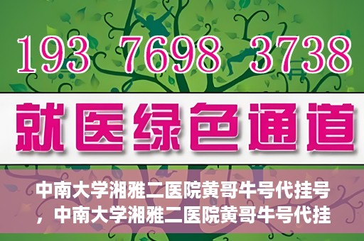 中南大学湘雅二医院黄哥牛号代挂号，中南大学湘雅二医院黄哥牛号代挂号，便捷就医背后的故事