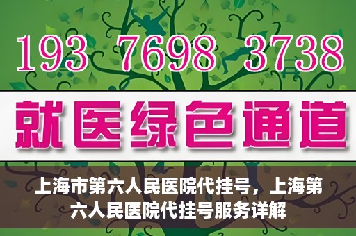 上海市第六人民医院代挂号，上海第六人民医院代挂号服务详解