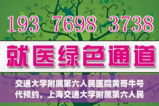 交通大学附属第六人民医院黄哥牛号代预约，上海交通大学附属第六人民医院黄哥牛号预约服务启动